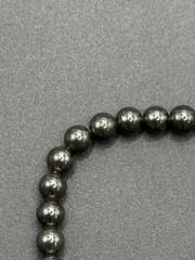 7.5″ Vintage Sterling Silver Hematite Pearl Bracelet 925 B5