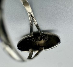Vintage Sterling Silver And Black Onyx Ring Approx Sz 7
