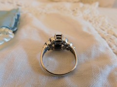 Ross Simons Sterling Silver Black Spinel Diamond Accented Ring 925 Size 10