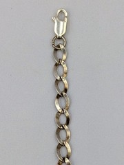 Vintage 925 Sterling Silver Curb Link Chain Bracelet 7.5″ Charm Starter – 3.2g