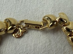 Pilar Crespi Vintage Gold tone Contemporary Style half-moon Chunky Link Bracelet