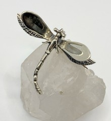 Detailed 3-D Sterling Silver 925 DRAGONFLY Brooch – Pendant Combination or Pin