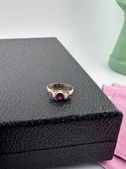 15k Gold Antique 5 Stone Ring Victorian Opal Pink Stones English Hallmarked 1864