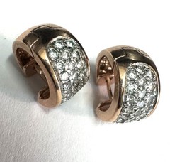 Vintage PAJ CZ China Rose Gold Tone Pave CZ Huggie Hoop Earrings