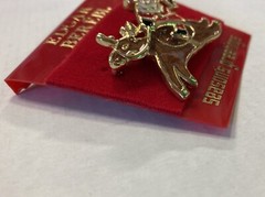 Edgar Berebi Christmas Cowboy Santa Riding Reindeer Brooch Pin Made in India