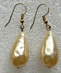 Lot of 4 Vintage Faux Pearl Gold Tone Pierced Earrings 1950s-1960s