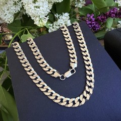 Vintage 925 Sterling Silver Cuban Curb Chain Necklace Men’s Heavy 57.2g 64cm