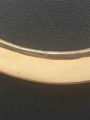 JOMAZ Vintage Gold Tone Crecent design Beige Enamel Bar Necklace