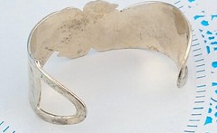 Studio Crafted Vintage 😻Cats in Love Silver Plated Cuff Bracelet 7.5″