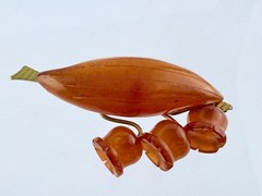 Vintage Russian Amber Factory Lily Of The Valley Amber Pin Brooch DAMAGED