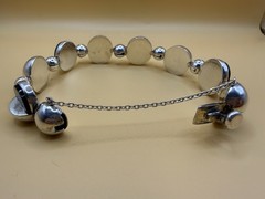 Antonio Pineda 970 Silver Black Onyx Modernist Bracelet Taxco – Eagle 21 – 74.8g