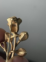Vtg Floral Leaf Brooches Gold Silver Avon Emmoms Quirky Hippy Chiq Cottage Core