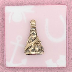 Antique Victorian Rock Crystal Red Foil Shield Gold Pate Fob Charm Pendant