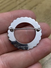 Vintage La Mode Art Deco 925 Sterling Silver Designer Signed Pin Brooch