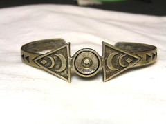…Silver Tone, Crystal Winchester 9mm Luger Shell Design Cuff Bracelet…