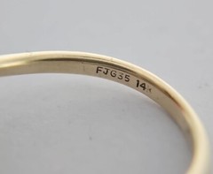 Vintage 14K Yellow Gold Jade & Diamond Ring Signed FJG35 14K Sz 6 2.37g
