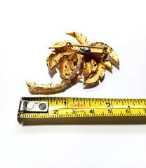 Palm Tree Brooch Pin Brushed Textured Gold Tone 2 inches Tropical Vintage Estate