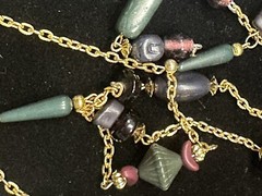 Vintage Casual Corner Beaded 44” Necklace ~ Gold Tone – Multicolor Glass Beads
