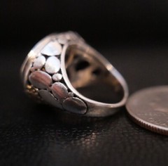 STERLING SILVER 925 Large Citrine STONE SOLITAIRE PEBBLE DESIGN RING SZ 6