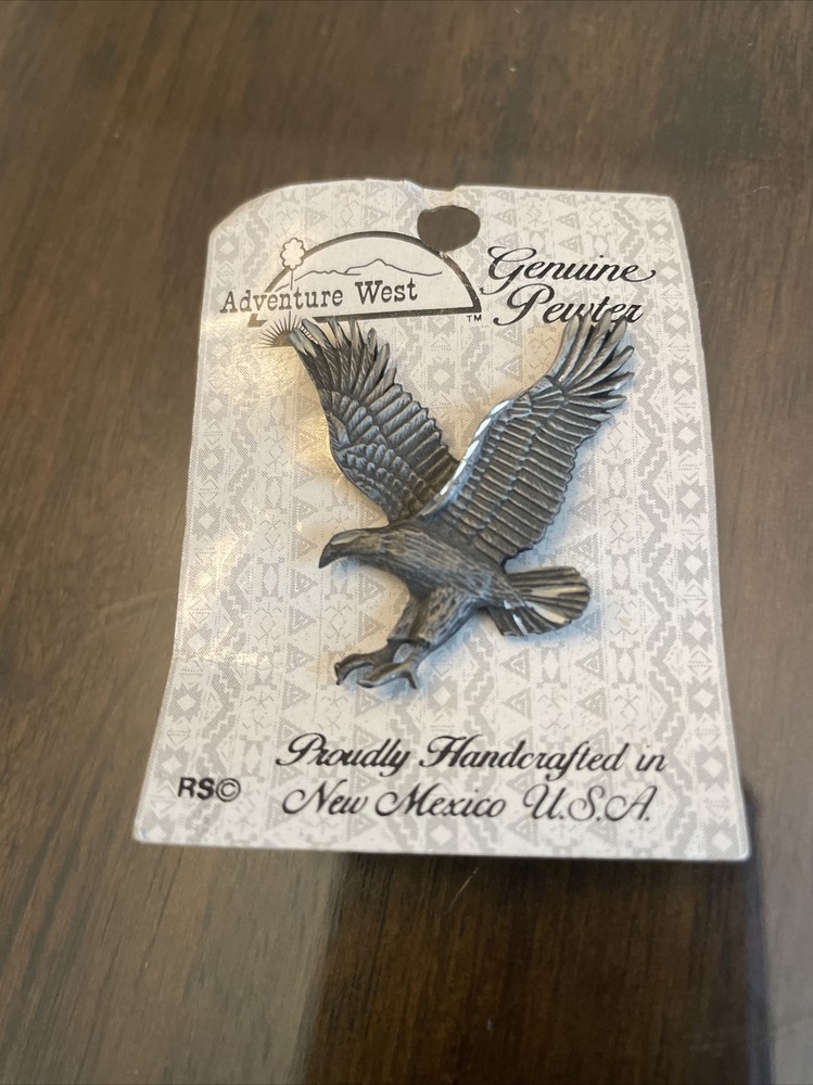 Adventure West Pewter Flying Eagle Tie Tack Lapel Pin USA MADE