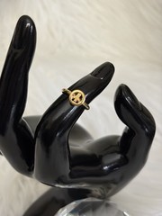 Vintage Deadstock New Old Stock Y2K Gold Plated Peace Sign Ring Adjustable Band