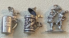 Vintage Sterling Silver & Brass World Travel & Map & Shield Charms CHOICE