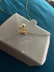 Vintage Dansal 14K Gold Filled Cultured Pearl Pendant Necklace 18” New Old Stock