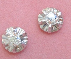 ANTIQUE 1.35ctw MINE DIAMOND PLATINUM BALLERINA SETTING 10 mm STUD EARRINGS 1930