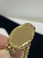 Vtg Speidel Gold Tone Oval ID 3 Chain Bracelet 7” Blank Unused! Ready To Engrave