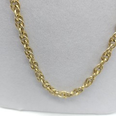 Whiting And Davis Gold Tone Rope Chain Necklace Long Statement Link Vintage 29in