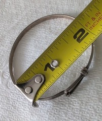 VINTAGE STERLING SILVER 925 HOOK AND EYE BUCKLE BANGLE BRACELET 9.1 GRAMS