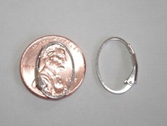 1 Pair Sterling Silver Semi round Large earrings Accessories Use with Any Stone
