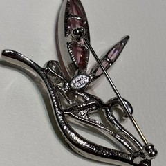 Kirks Folly Fairy Brooch Pink Wings Rhinestone Sparkly NIB