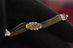 Vintage European Sterling Silver Niello Heart Bracelet – Multi‑Chain, 7″, 20g