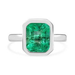 Art Deco Antique Vintage 3.50Ct Natural Emerald Wedding Ring 925 Sterling Silver