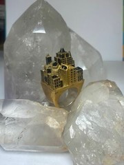 City Scape size 11.25 ring buildings architectural band