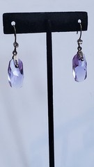 Vintage Earrings Made In 1970s Russia. 875 Silver & Amethyst Color Chrystals