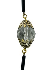 Antique Victorian / Art Deco Faceted Cut Quartz Crystal Bead Necklace 36” Long