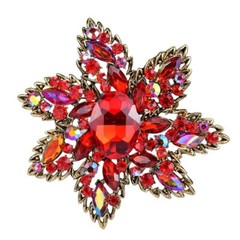 Crystal Brooch Plant Flowers Brooches Luxury Rhinestone Corsage Popular Jewelry