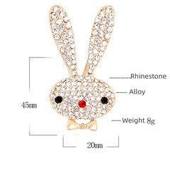 Twinkle Rhinestone Rabbit Animal Brooch Pin for Women Girls Teens Pave Crysta…