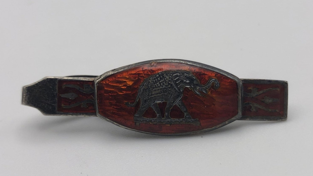 Vtg Sterling Silver Siam Elephant Tie Clip 45mm x 12mm #23