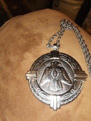Vintage Nickel Silver Bell Trading Post Thunderbird Pendant USED