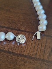 VINTAGE CULTURED 9-10 mm PEARL NECKLACE W/ 14K SOLID WHITE GOLD CLASP 18 inch
