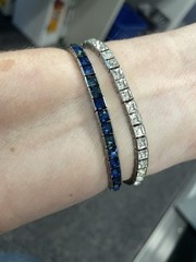 WACHENHEIMER ANTIQUE STERLING SILVER ART DECO DIAMONBAR BRACELET JUST LOVELY!!