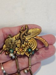 Vintage John Wind Maximal Art brooch Assemblage 1988 large dangle
