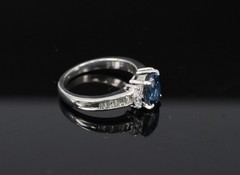 Fine 1.97ct GIA Certified Blue Sapphire & 0.50ct Diamond Platinum Ring Size 6.5