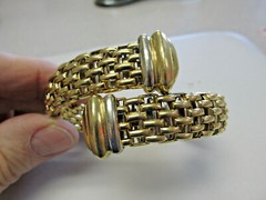 Stunning Italian Flex Bangle Bracelet 18k Gold 77.8 Grams One Size fits all