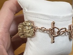 Jasper Signed JZ Tennis Bracelet And Ring Set Matching Rose Gold Tone Plated