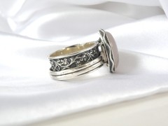 Large Sterling Silver 925 Quartz Spin Spinner Israel Modern Band Ring Size 10