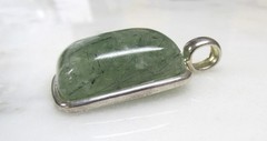 Ail Aluma Green Prehnite Sterling Silver Pendant ~ 17.4g ~ 11-G771